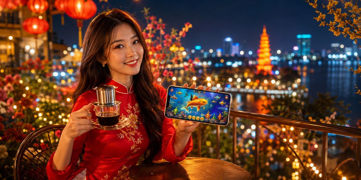Người chơi tại Hà Nội trải nghiệm bắn cá trực tuyến trong quán cà phê vào buổi tối