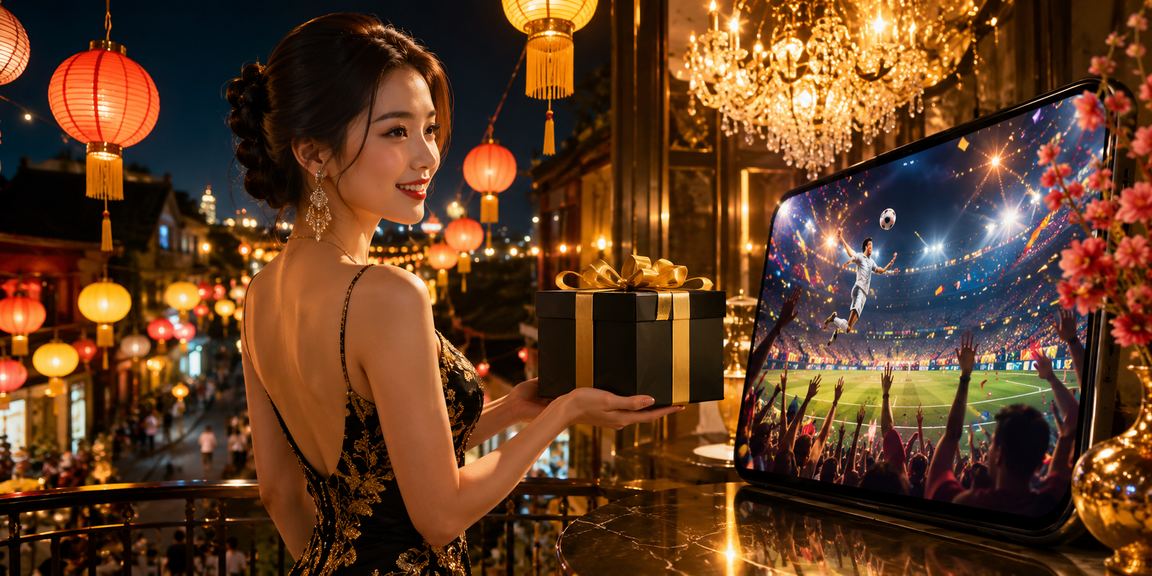 Cảnh phố cổ Hội An về đêm với đèn lồng rực rỡ bên cạnh màn hình cá cược thể thao trực tuyến
